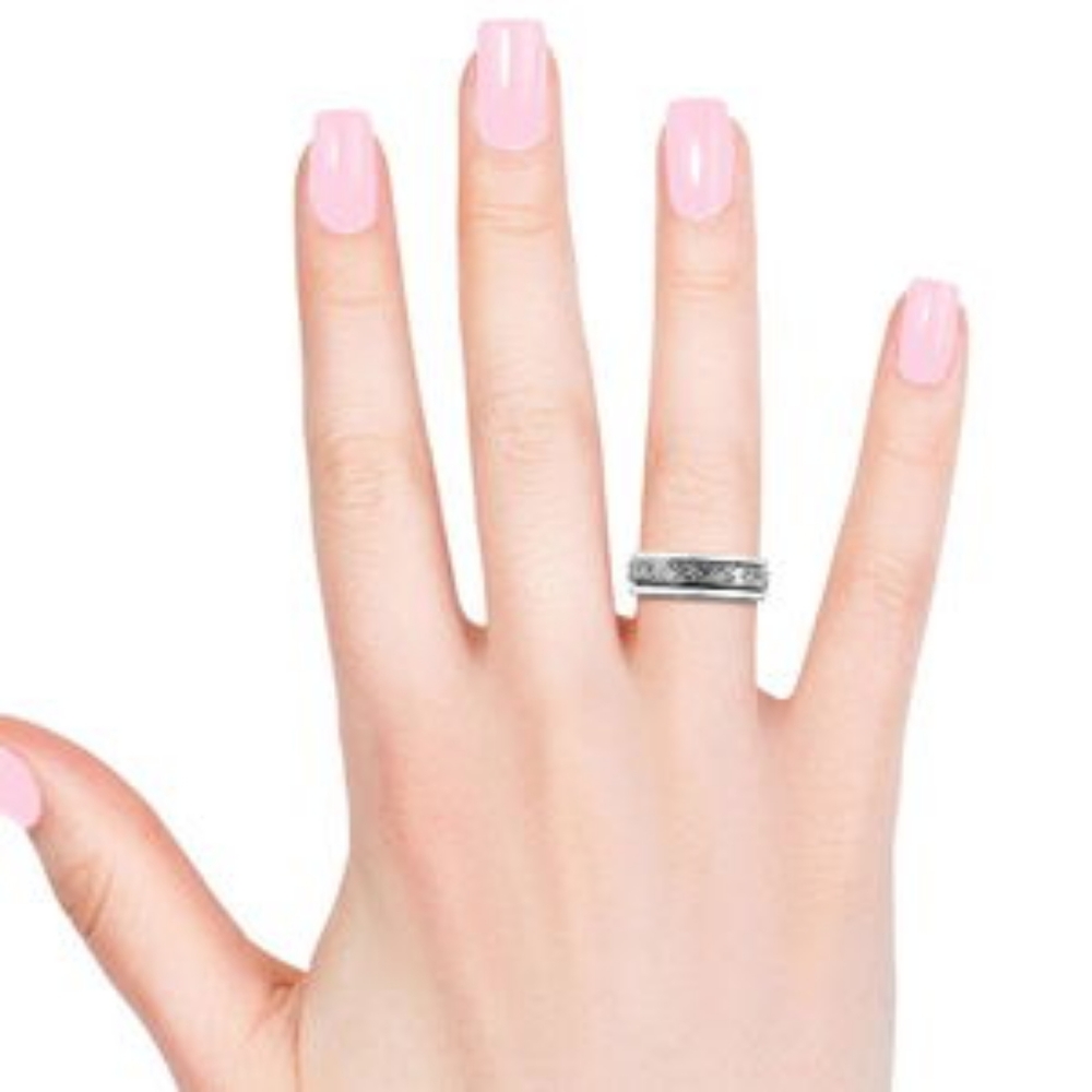 HANDCRAFTED STERLING SILVER SPINNER RING - Picture 3 of 3